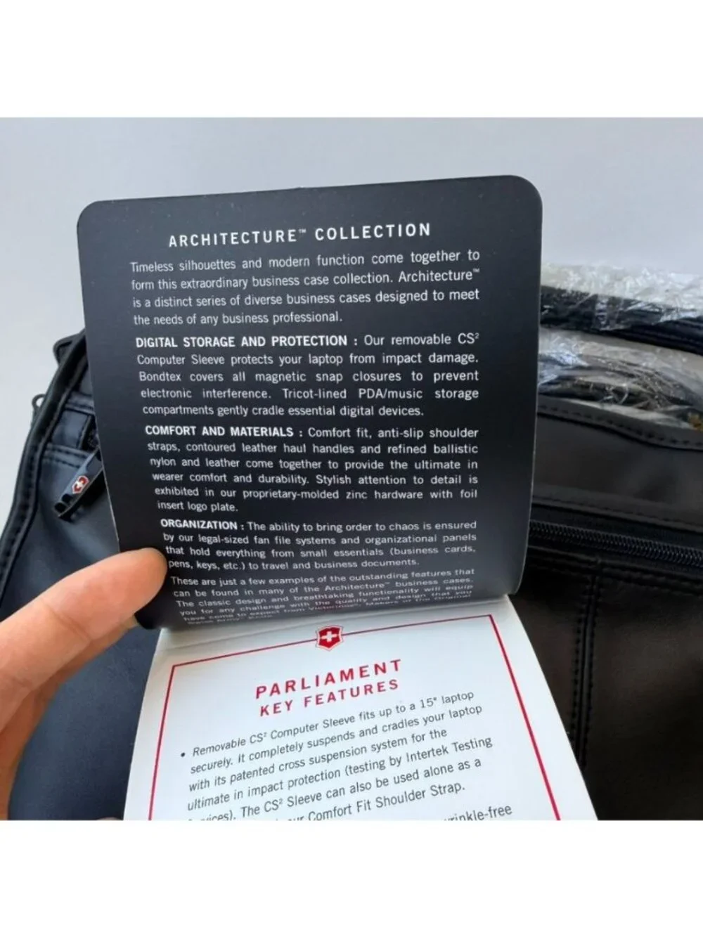 NWT Victorinox Wainwright Attaché Brief Leather Laptop Bag Black